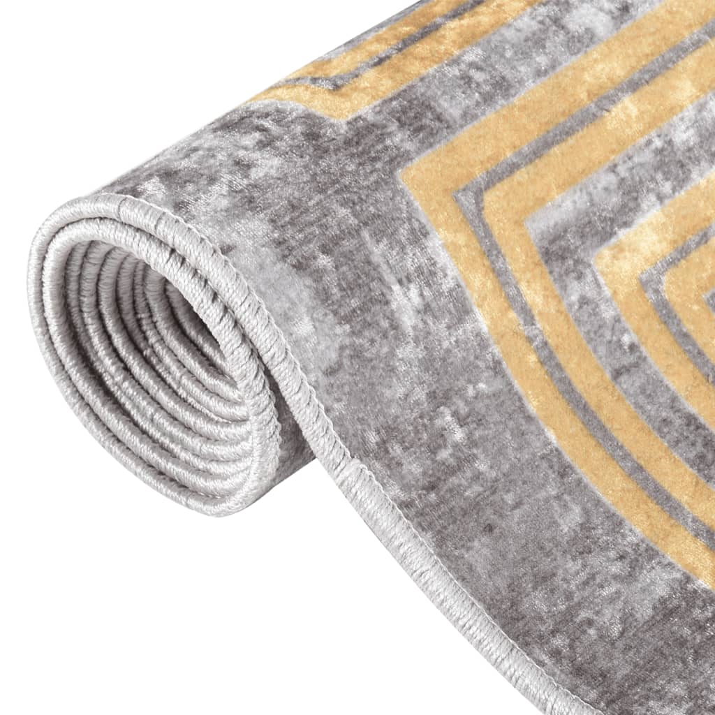 vidaXL Rug Washable 160x230 cm Grey Anti Slip