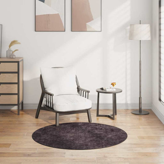 Rug Washable φ120 cm Anthracite