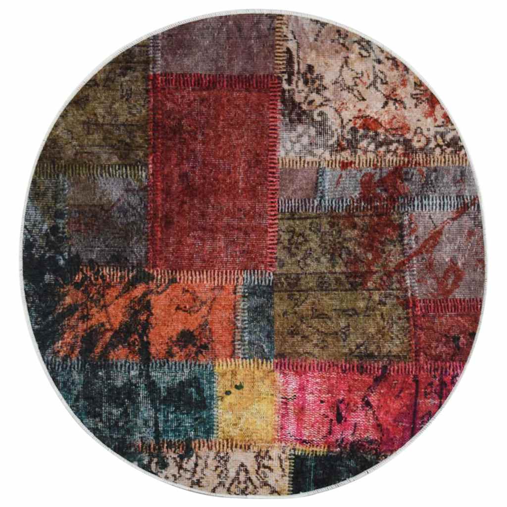 Rug Washable Patchwork φ120 cm Multicolour