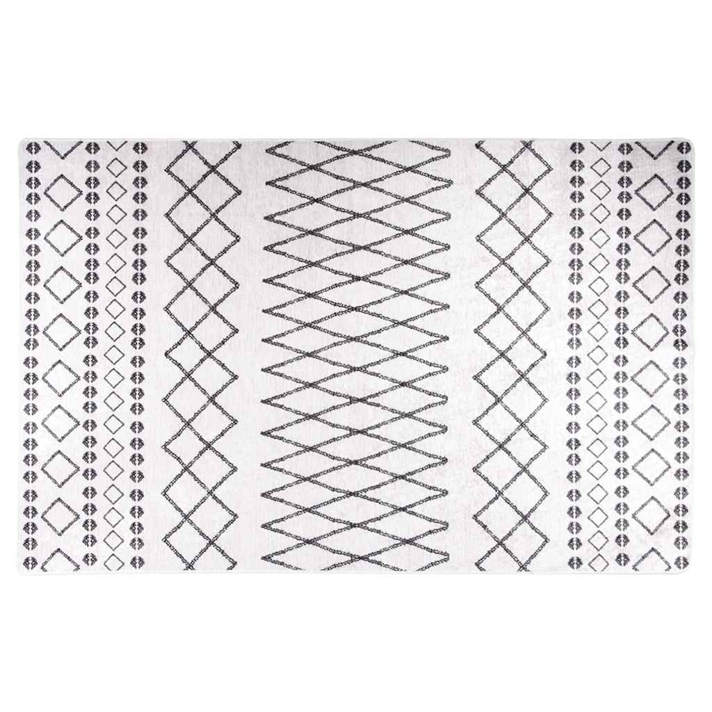 Rug Washable 80x150 cm Black and White