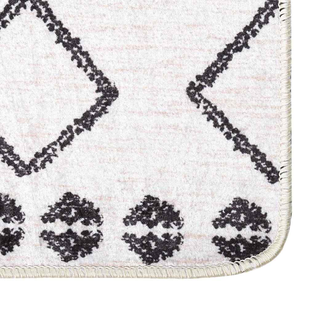 Rug Washable 80x150 cm Black and White
