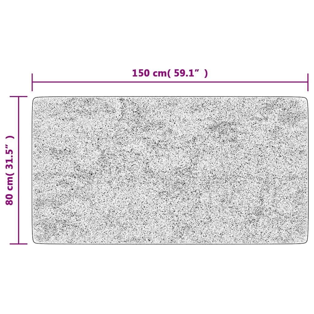 Rug Washable 80x150 cm Black and White