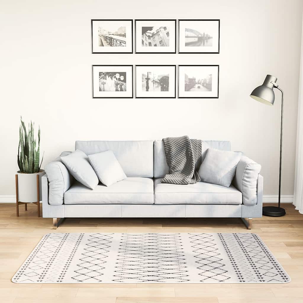 Rug Washable 80x150 cm Black and White