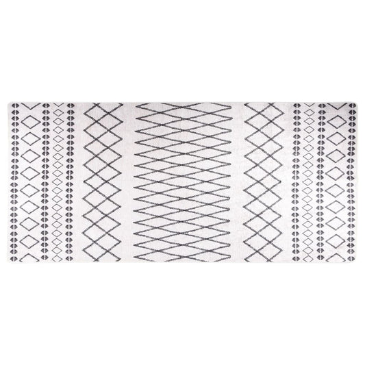 vidaXL Rug Washable 80x300 cm Black and White Anti Slip