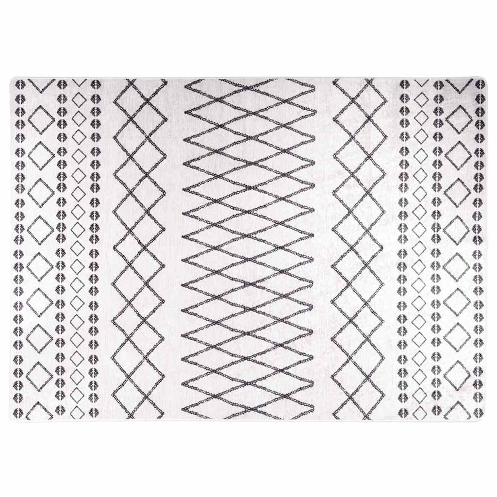 Rug Washable 120x180 cm Black and White