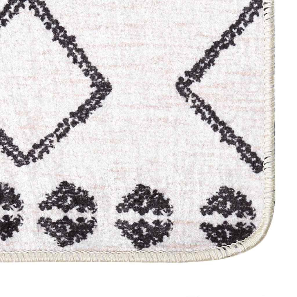 Rug Washable 120x180 cm Black and White