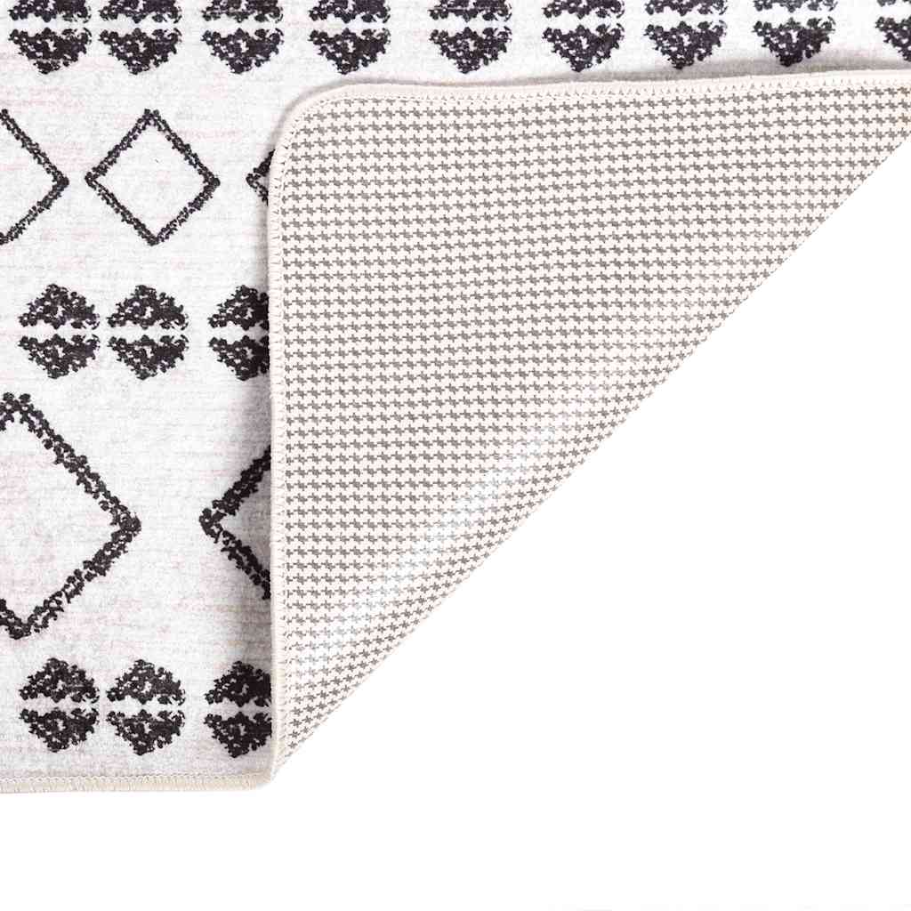 Rug Washable 120x180 cm Black and White