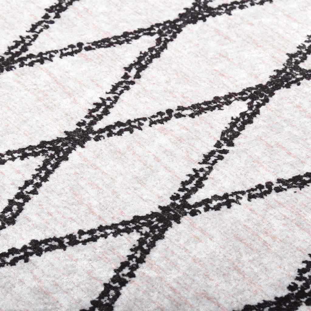Rug Washable 120x180 cm Black and White