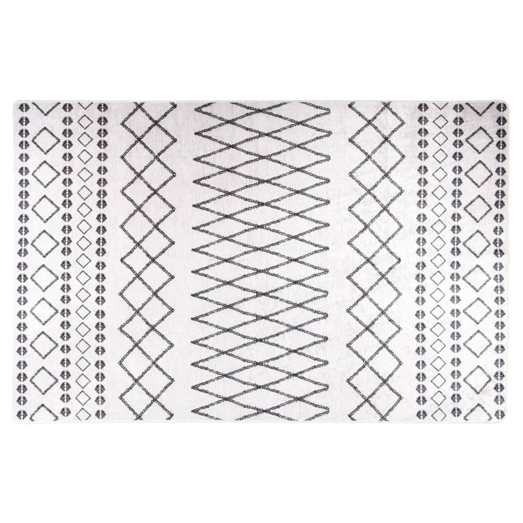 Rug Washable 160x230 cm Black and White