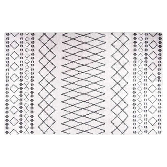 Rug Washable 160x230 cm Black and White