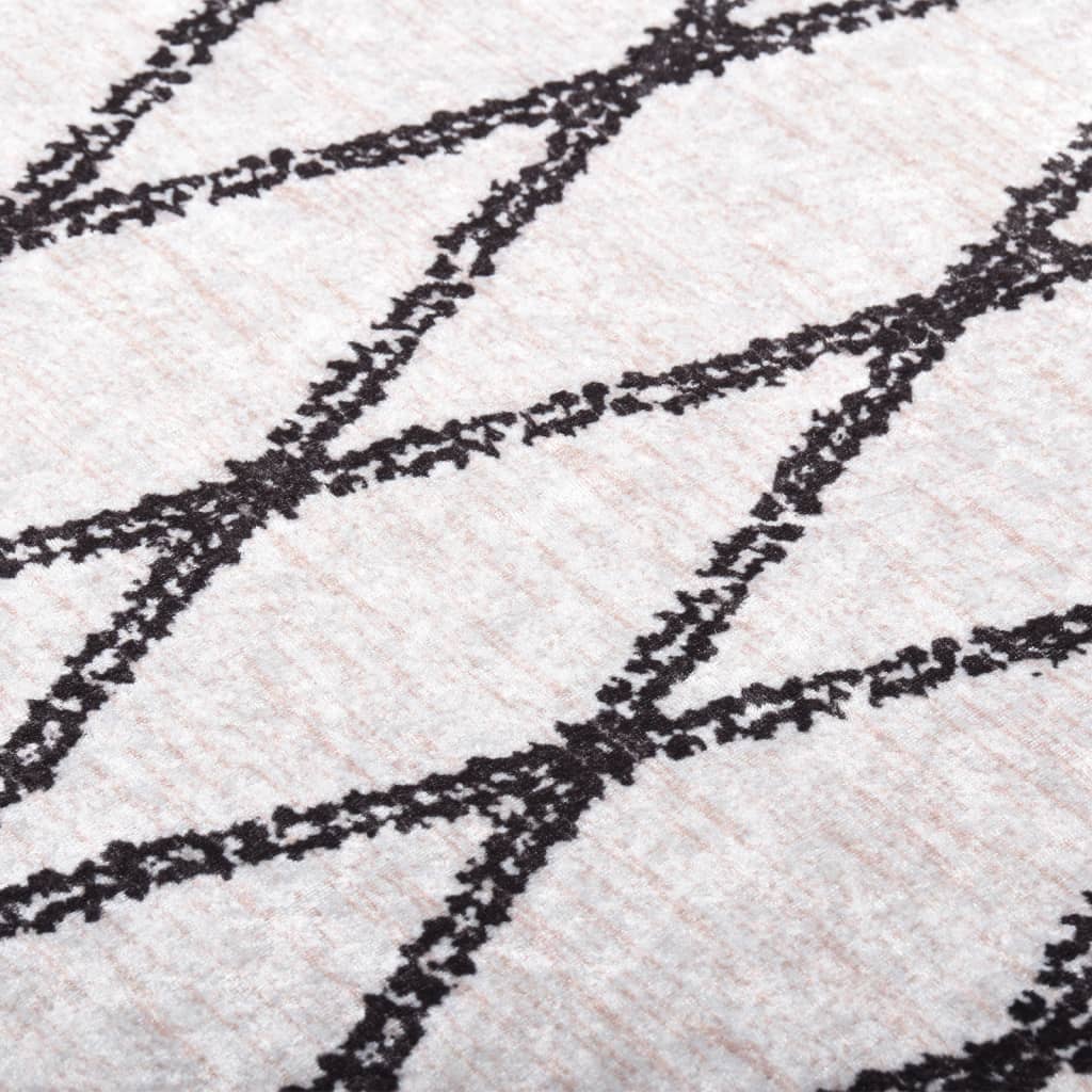 Rug Washable 160x230 cm Black and White