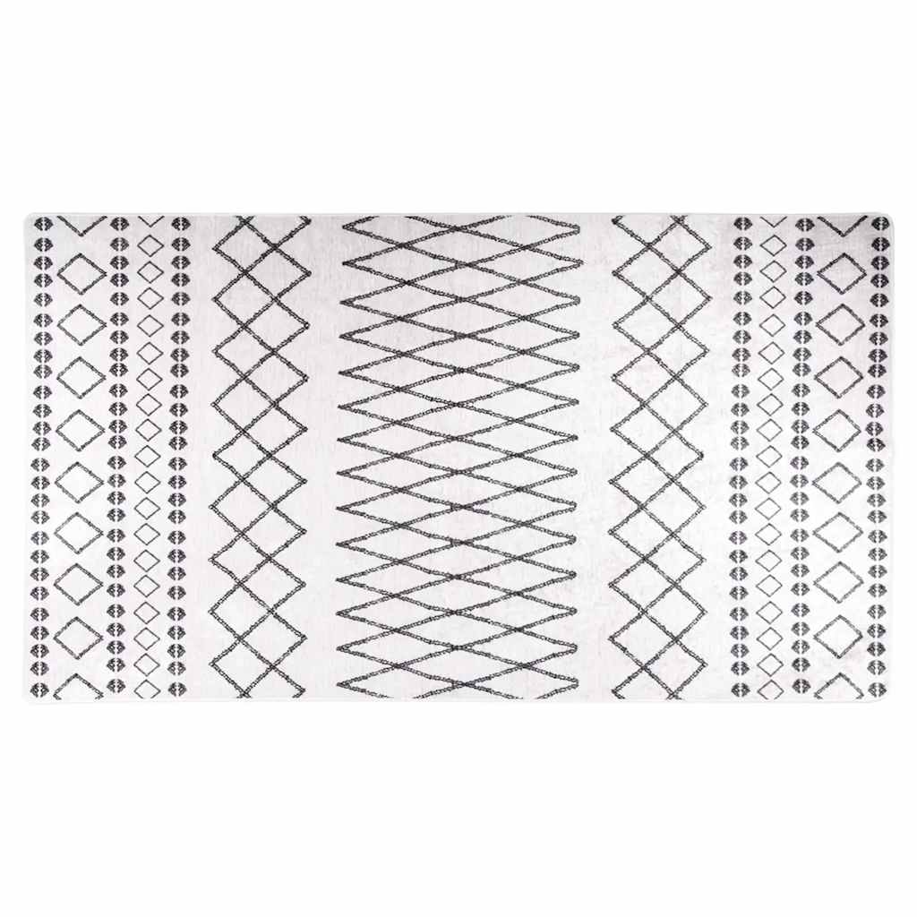 Rug Washable 190x300 cm Black and White