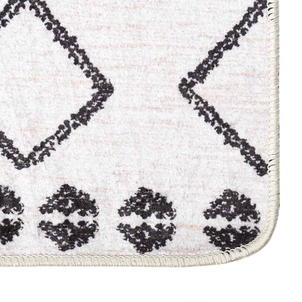 Rug Washable 190x300 cm Black and White
