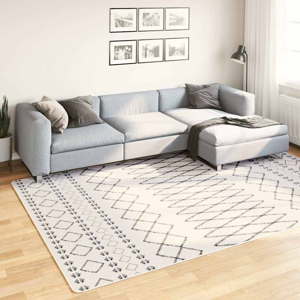 Rug Washable 190x300 cm Black and White