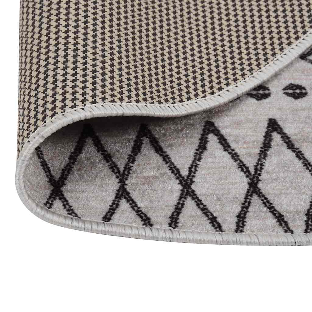 Rug Washable φ120 cm Black and White