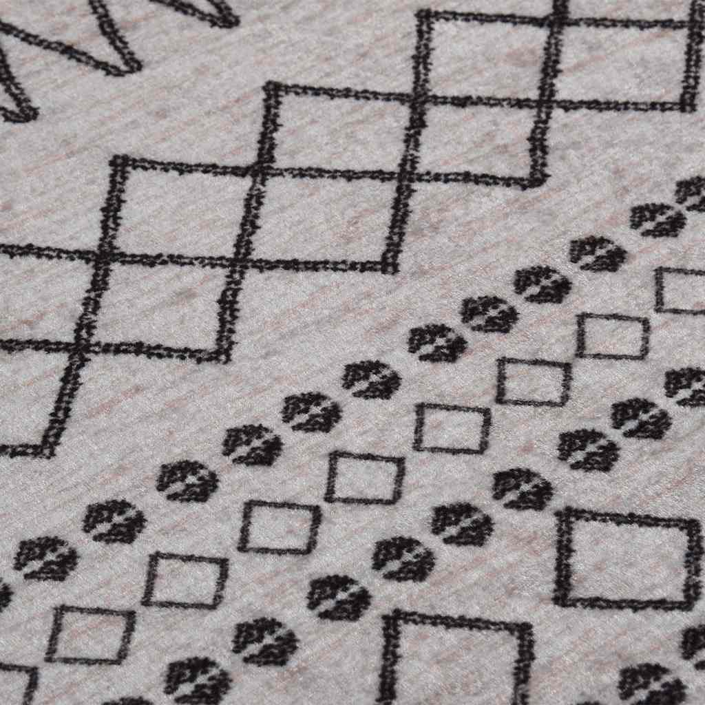 Rug Washable φ120 cm Black and White