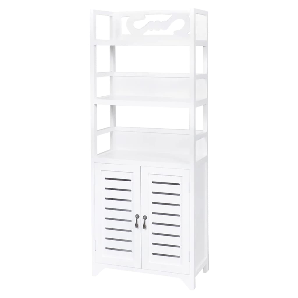 vidaXL Display Cabinet White 46x24x140 cm Solid Wood Paulownia