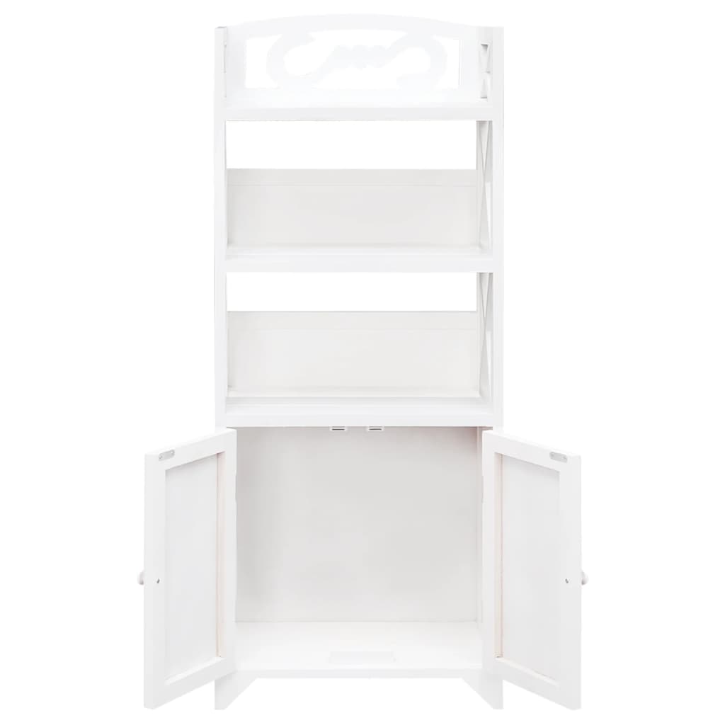 vidaXL Display Cabinet White 46x24x140 cm Solid Wood Paulownia