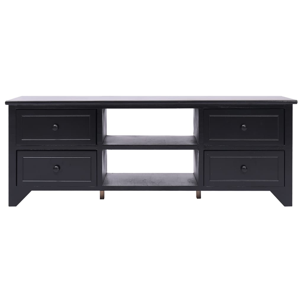 vidaXL TV Cabinet Black 108x30x40 cm Solid Paulownia Wood