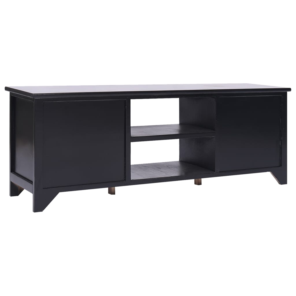 vidaXL TV Cabinet Black 108x30x40 cm Solid Paulownia Wood