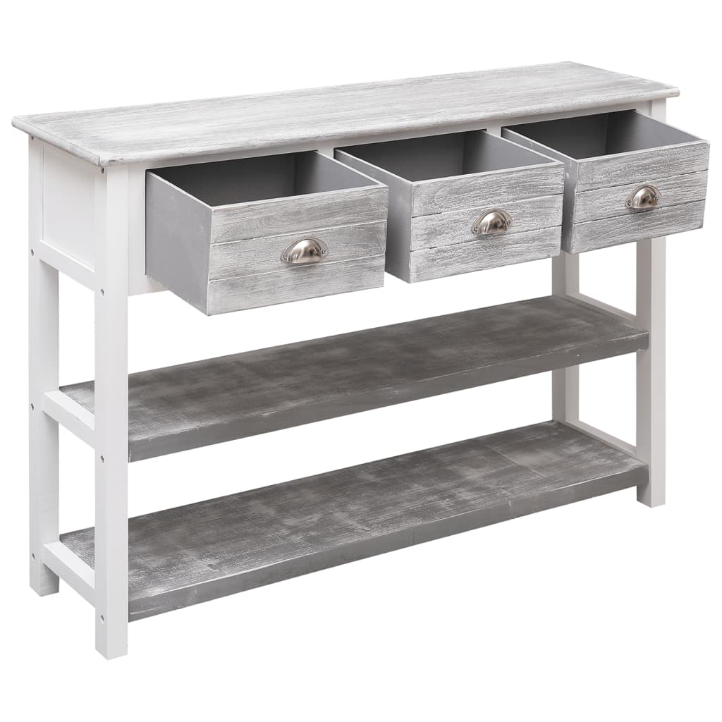 Sideboard Antique Grey 108x30x76 cm Solid Paulownia Wood