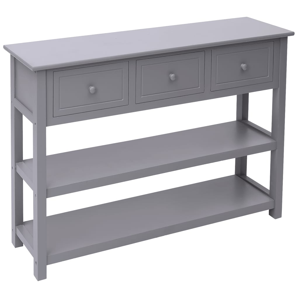 vidaXL Sideboard Grey 108x30x76 cm Solid Wood Paulownia