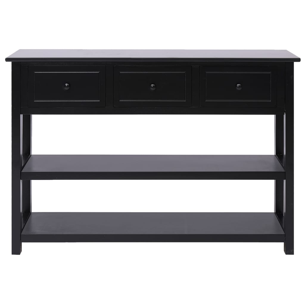 vidaXL Sideboard Black 108x30x76 cm Solid Paulownia Wood