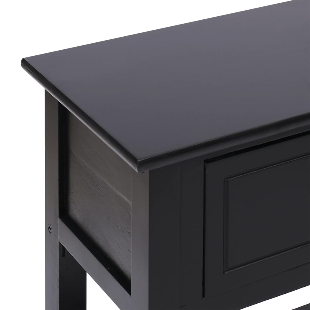 vidaXL Sideboard Black 108x30x76 cm Solid Paulownia Wood