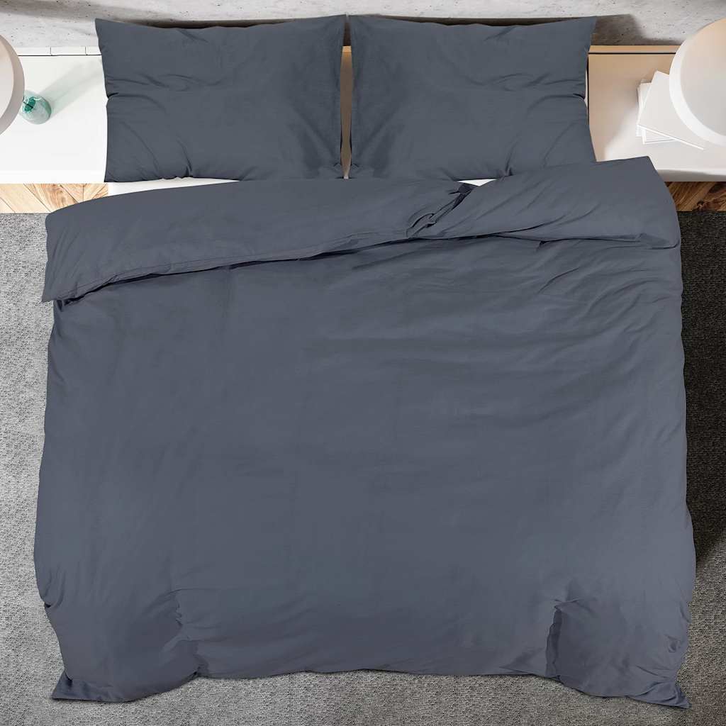 Duvet Cover Set Anthracite 155x220 cm Light-weight Microfiber