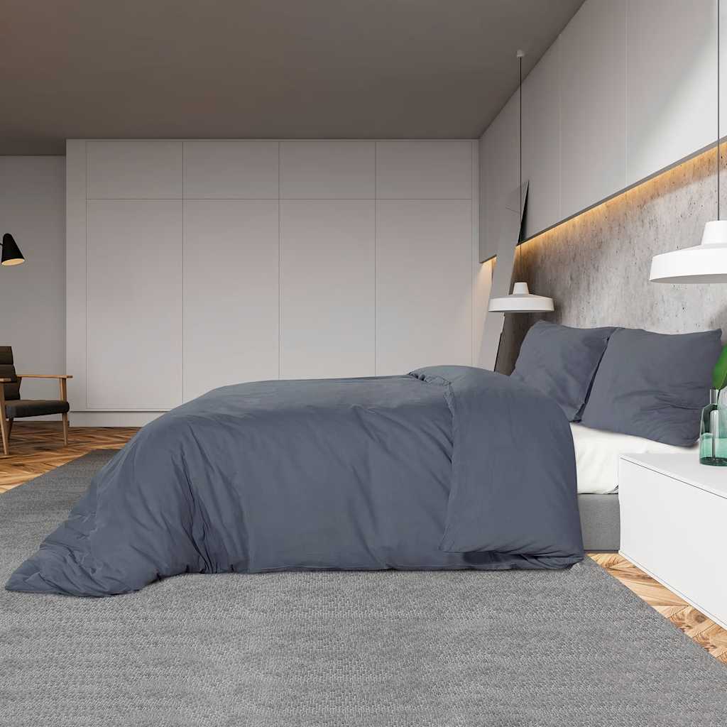 Duvet Cover Set Anthracite 200x200 cm Light-weight Microfiber
