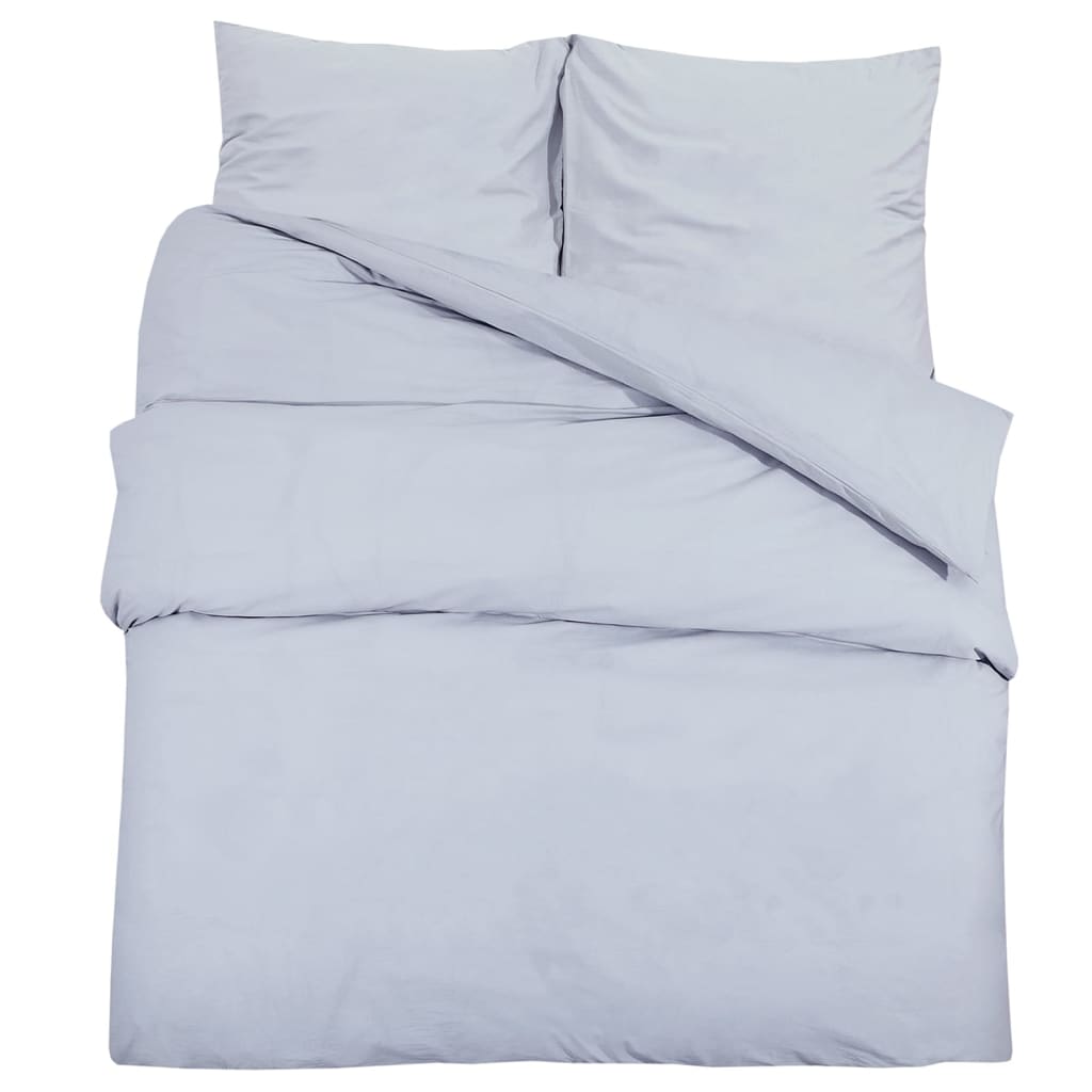 Duvet Cover Set Grey 260x240 cm Light-weight Microfiber