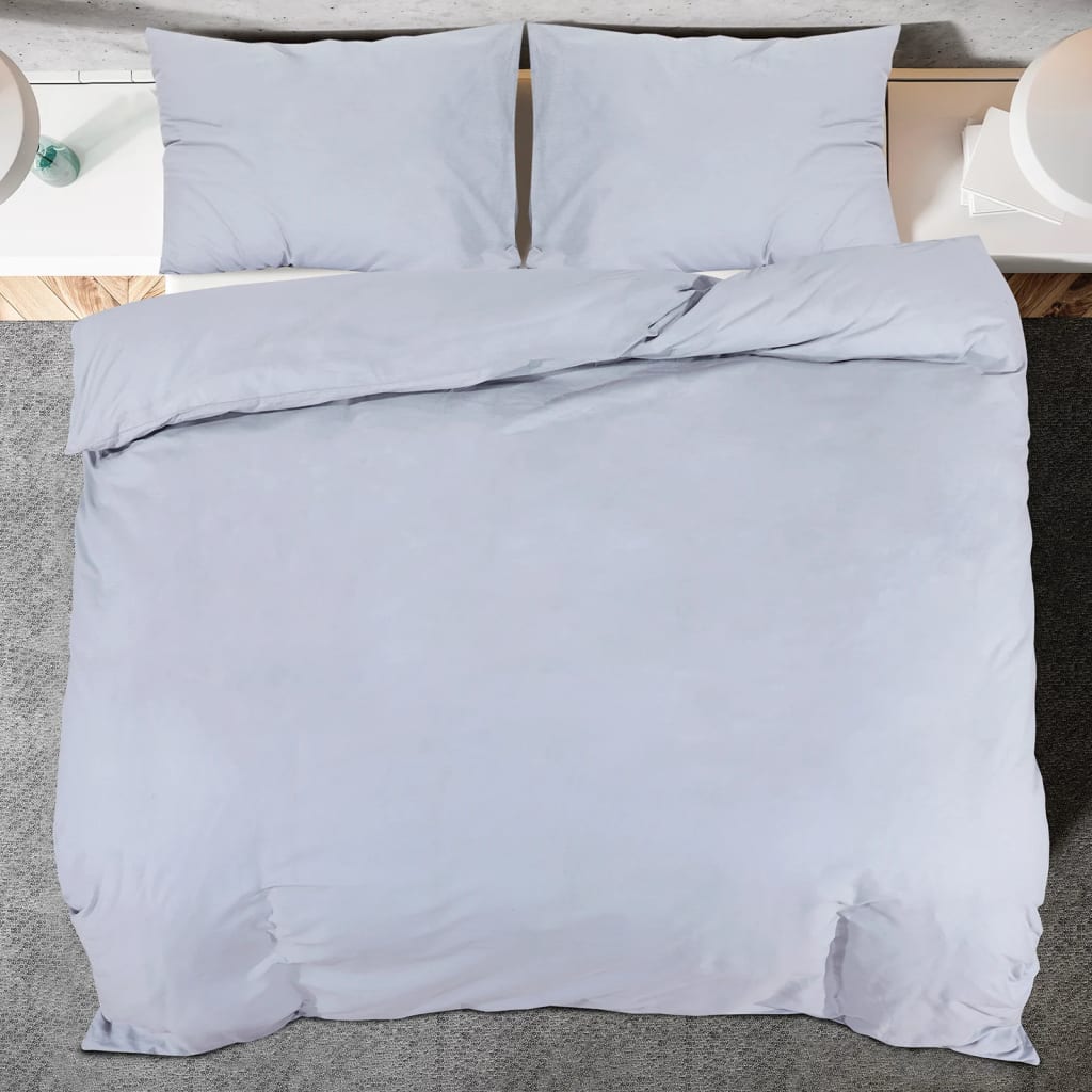Duvet Cover Set Grey 135x200 cm Light-weight Microfiber
