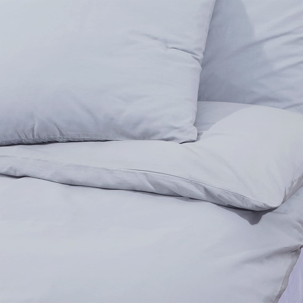 Duvet Cover Set Grey 155x220 cm Light-weight Microfiber