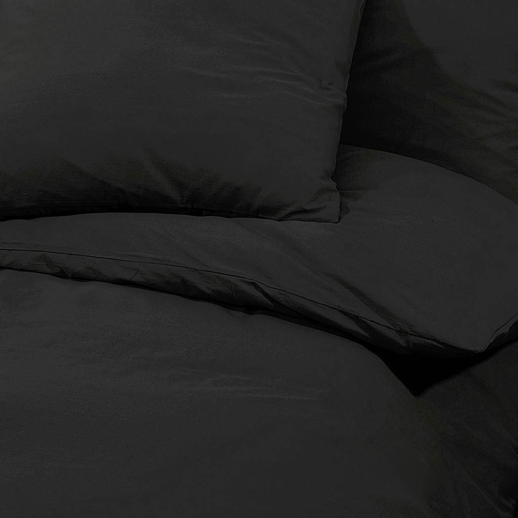 Duvet Cover Set Black 140x200 cm Light-weight Microfiber