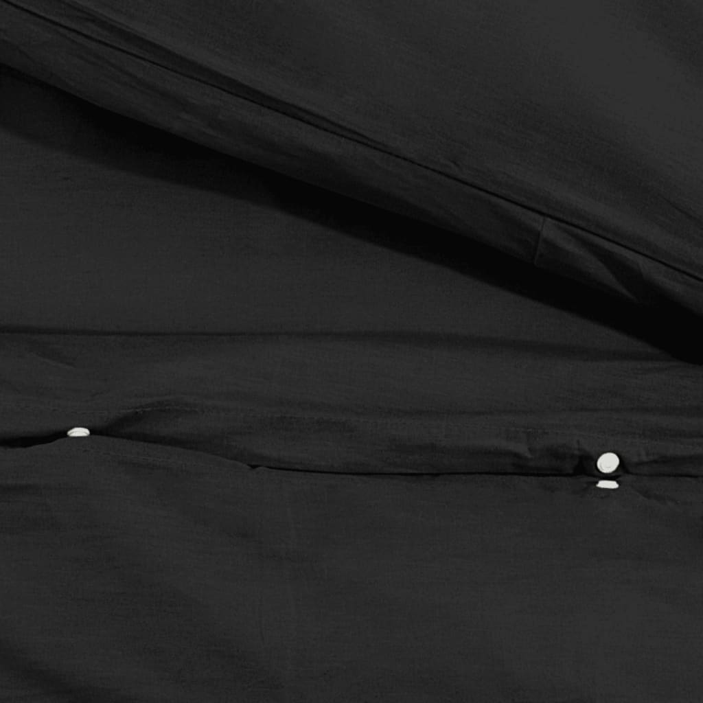 Duvet Cover Set Black 200x220 cm Light-weight Microfiber