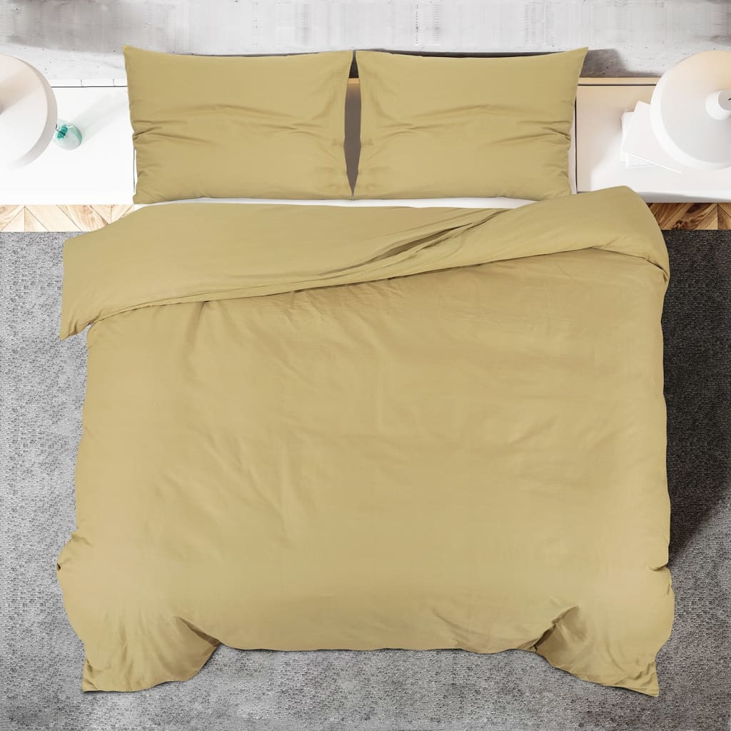 Duvet Cover Set Taupe 200x200 cm Light-weight Microfiber