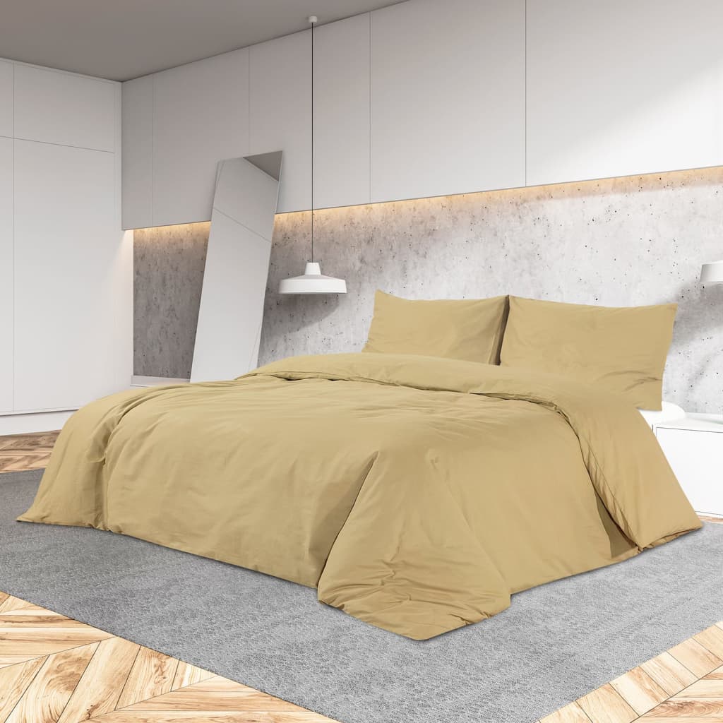 Duvet Cover Set Taupe 220x240 cm Light-weight Microfiber
