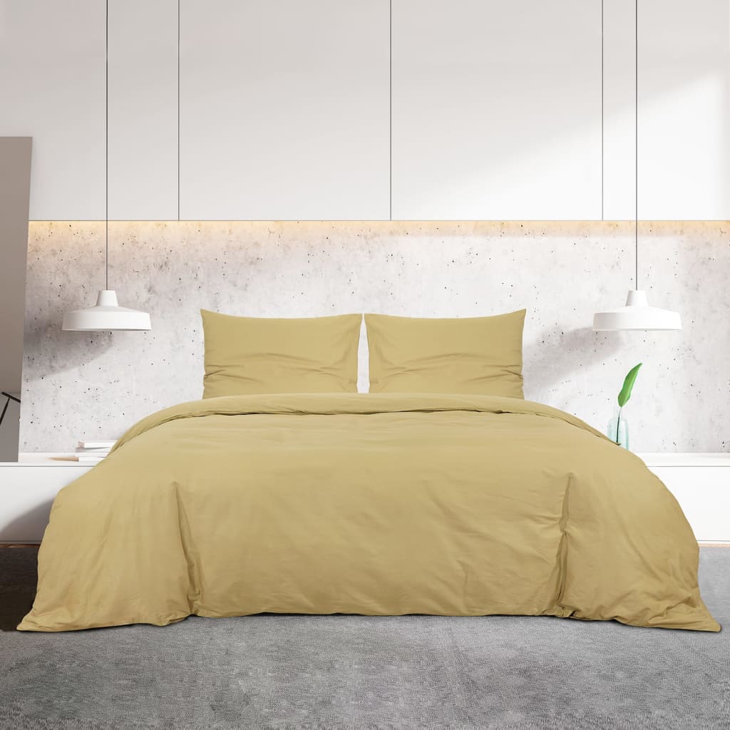 Duvet Cover Set Taupe 200x220 cm Light-weight Microfiber