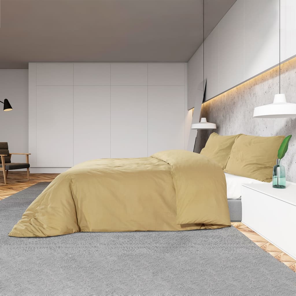Duvet Cover Set Taupe 200x220 cm Light-weight Microfiber