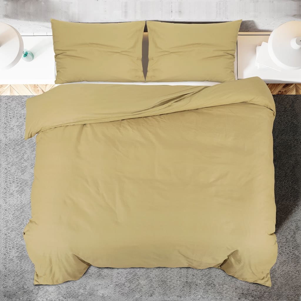 Duvet Cover Set Taupe 200x220 cm Light-weight Microfiber