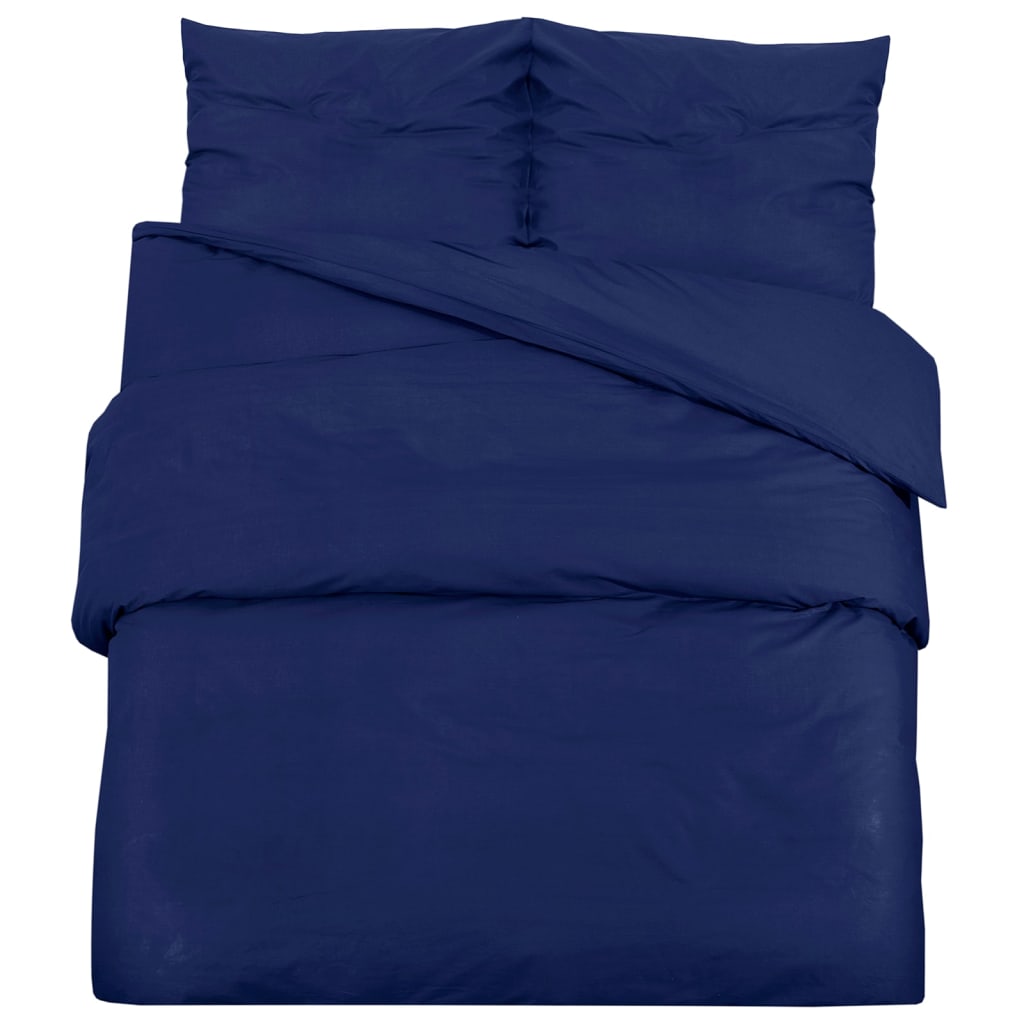 Duvet Cover Set Navy Blue 240x220 cm Light-weight Microfiber