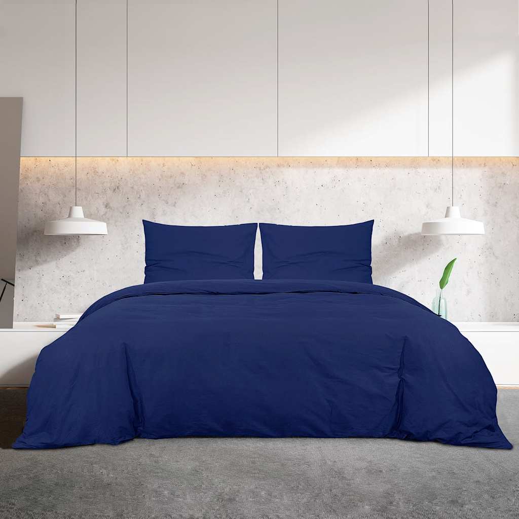Duvet Cover Set Navy Blue 155x220 cm Light-weight Microfiber