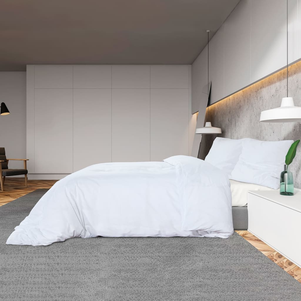 Duvet Cover Set White 135x200 cm Light-weight Microfiber