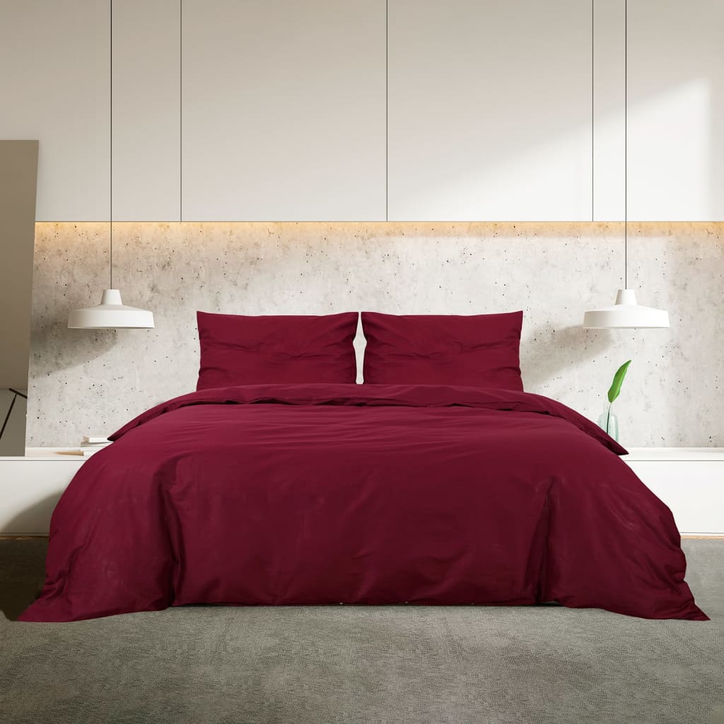 Duvet Cover Set Bordeaux 260x240 cm Light-weight Microfiber