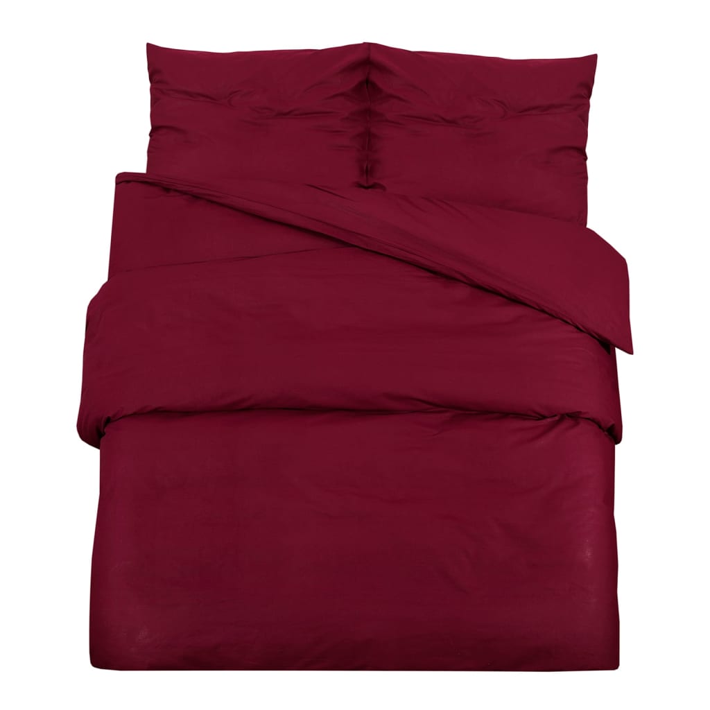 Duvet Cover Set Bordeaux 135x200 cm Light-weight Microfiber