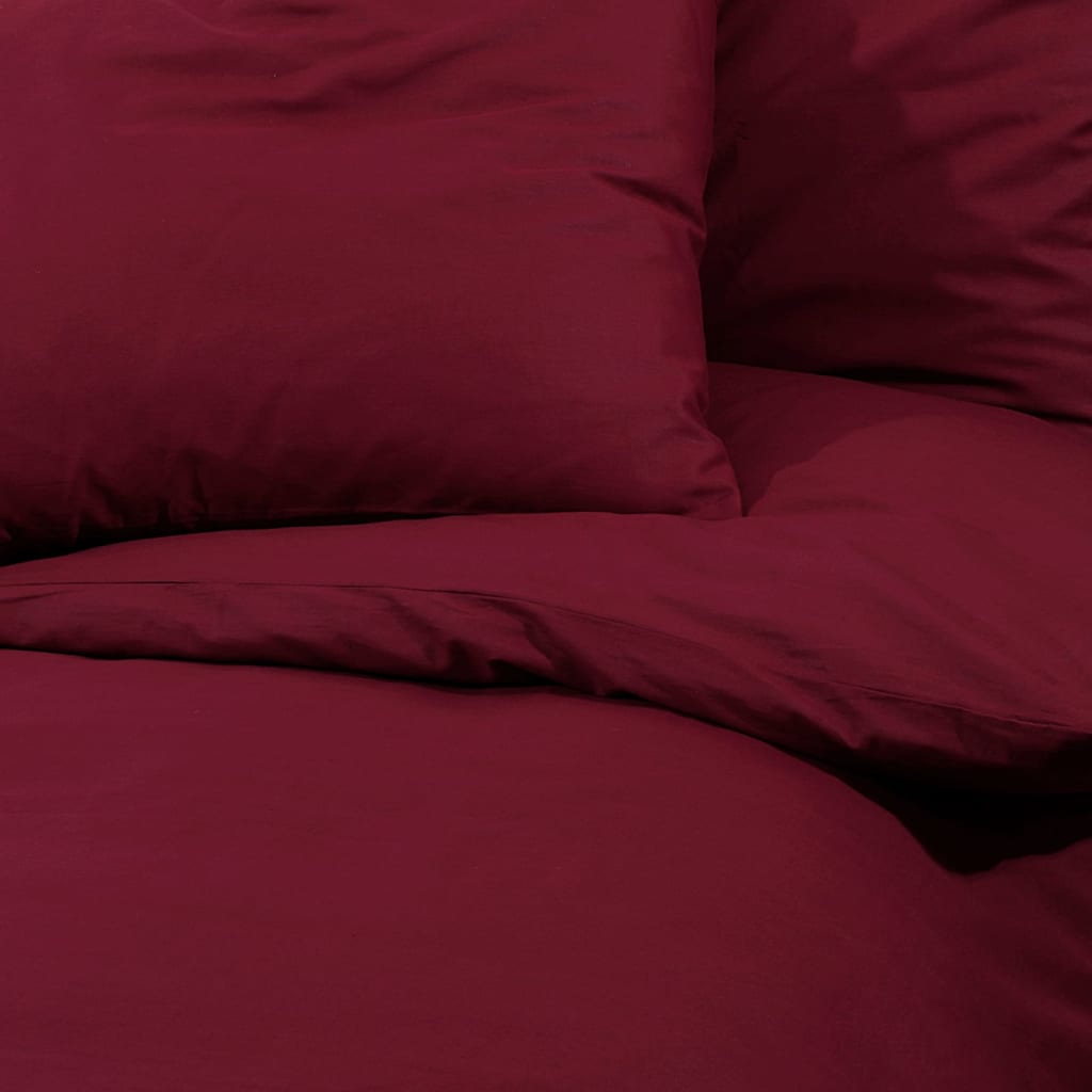 Duvet Cover Set Bordeaux 225x220 cm Light-weight Microfiber