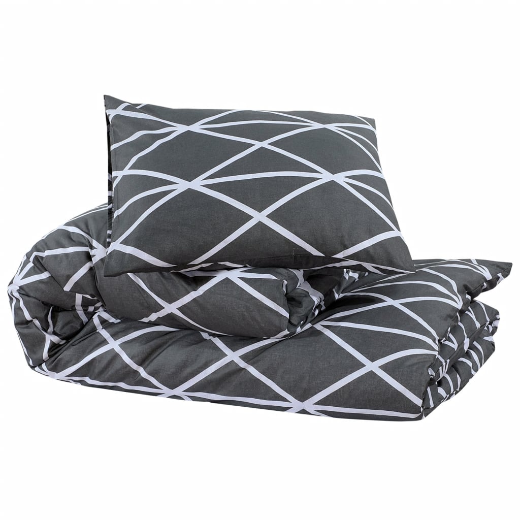 Duvet Cover Set Grey 140x200 cm Cotton