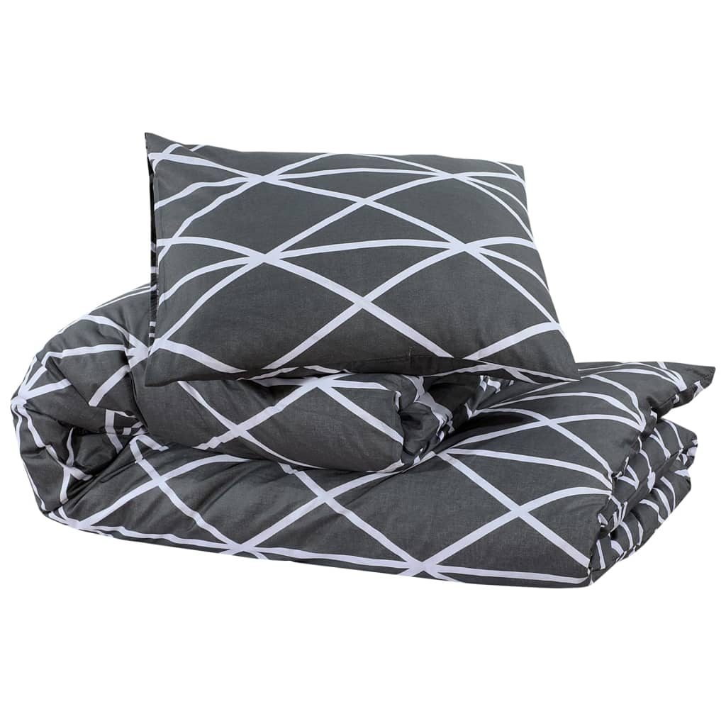 Duvet Cover Set Grey 200x200 cm Cotton