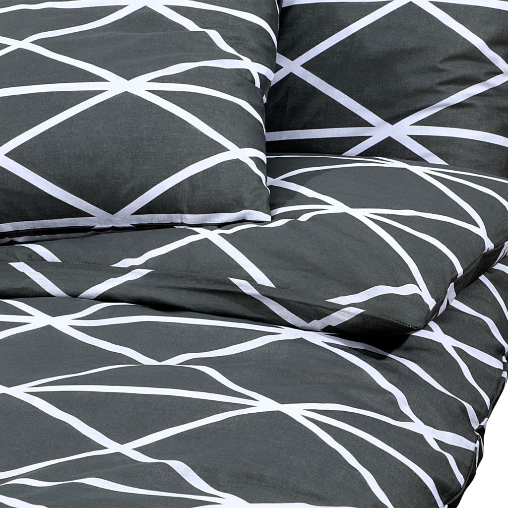 Duvet Cover Set Grey 225x220 cm Cotton