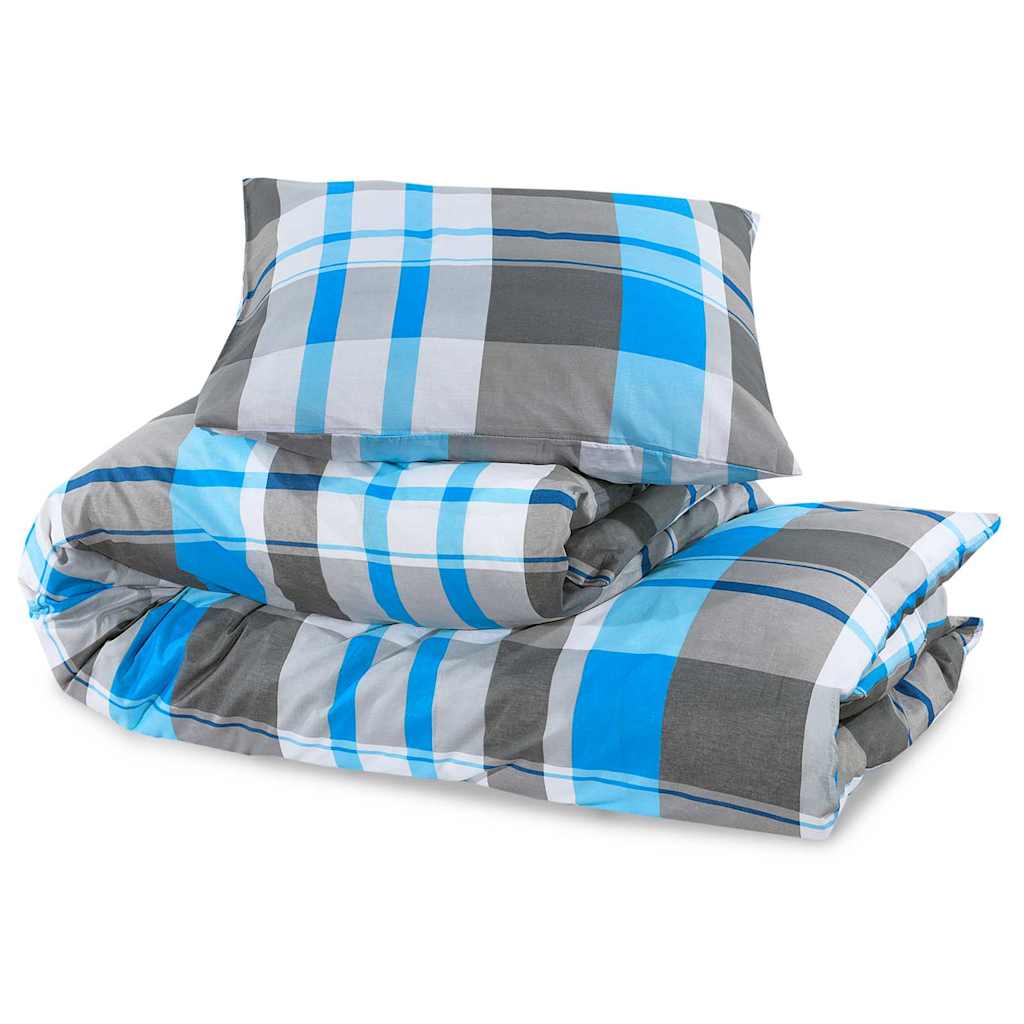 Duvet Cover Set Blue and Grey 260x240 cm Cotton